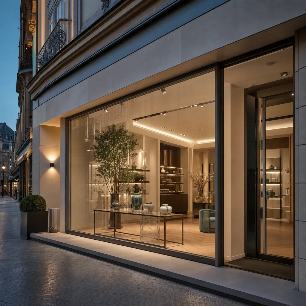 Vitrine de commerce remplacée en urgence par les équipes Vitralux — Luxembourg